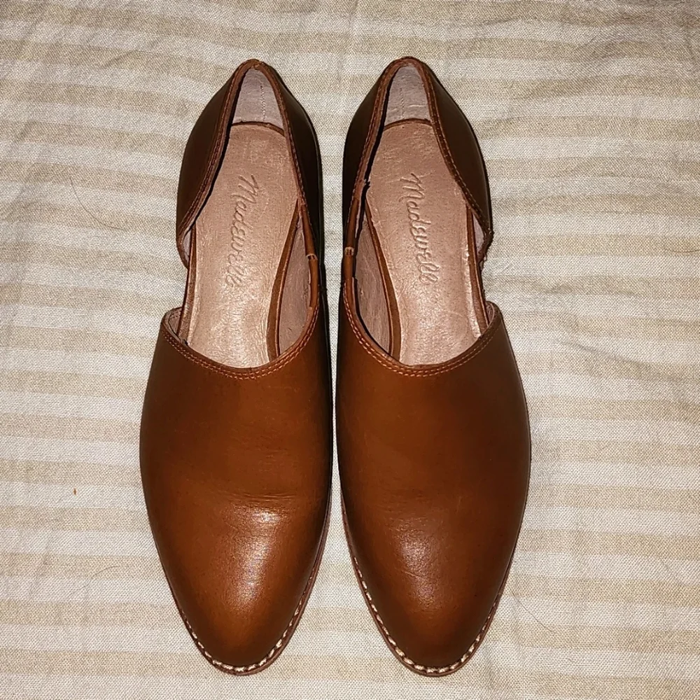 New Madewell "The Lucie" Genuine Leather Caramel Brown Flat Bootie - Picture 3 of 8